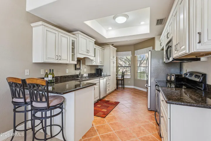 Remodeled Kitchen with counter dining
