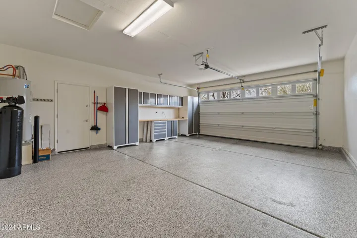 2-car garage with epoxy floor