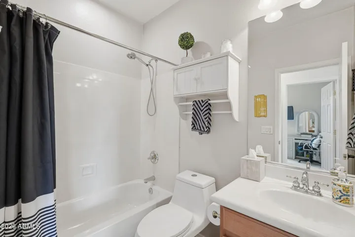 This bathroom is right across from one of the downstairs bedrooms.