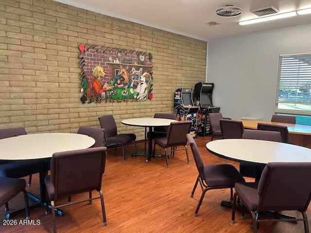 Game room in clubhouse