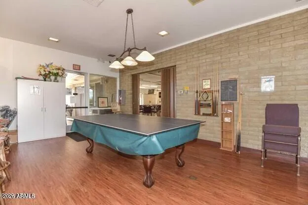 pool room in clubhouse