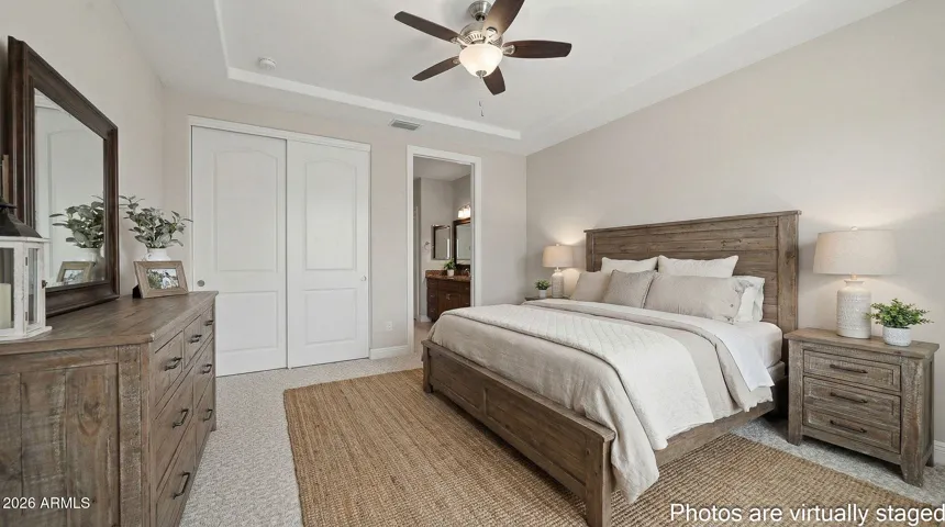 2nd bedroom with bath ensuite with shower/tub combo
