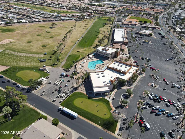 Aerial view of main amenity area in Apache Wells