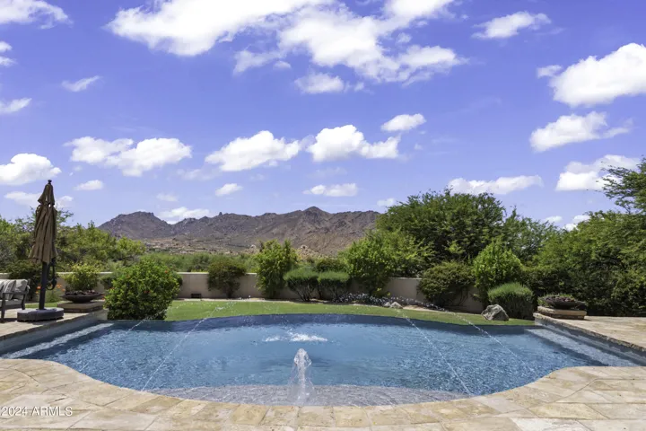 Sparkling Infinity Pool with Mountain Backdrop