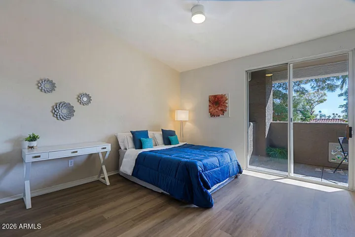 Bedroom viewed from doorway.