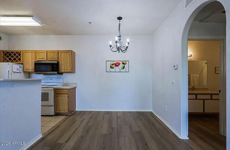Archway to Bath and Bedroom.