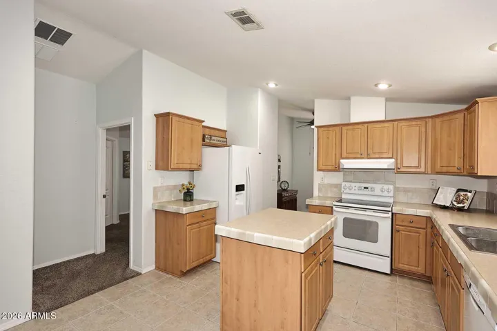 Master bedroom off the kitchen with split bedrooms