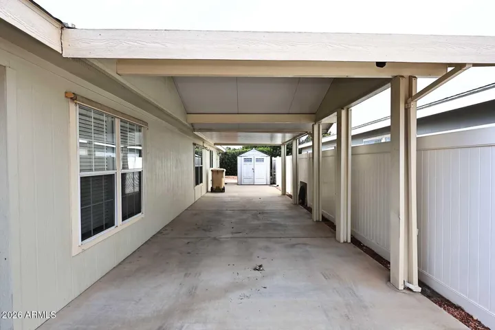 Extended covered carport parking