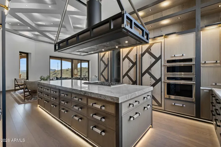 Kitchen - High Function and Form, 48" Gas Cook Top, Dual Dishwashers, Ice Maker, and Ambient Floor Lighting