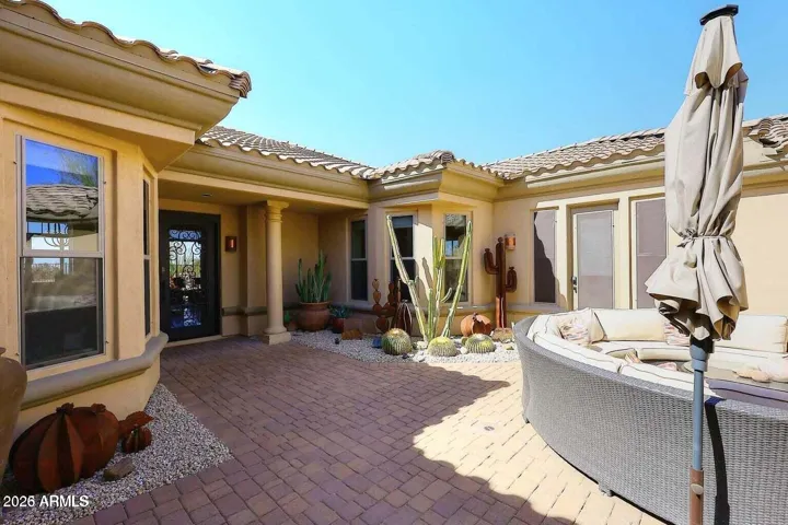 Gated courtyard entrance