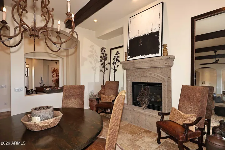 Canterra stone accents the gas fireplace