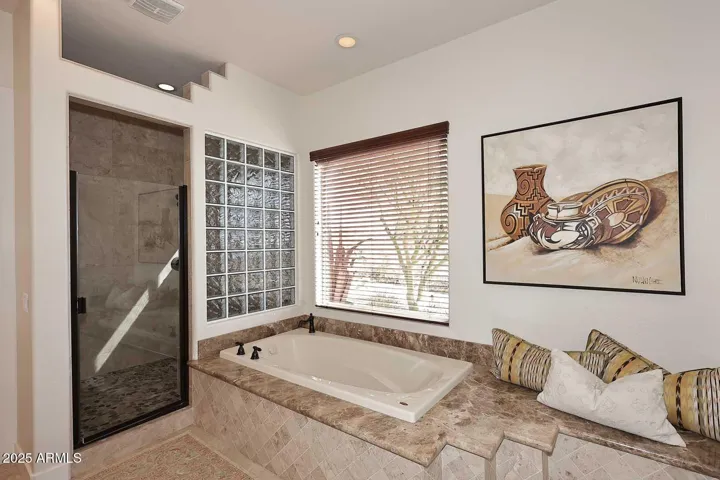 Garden tub and walk-in shower
