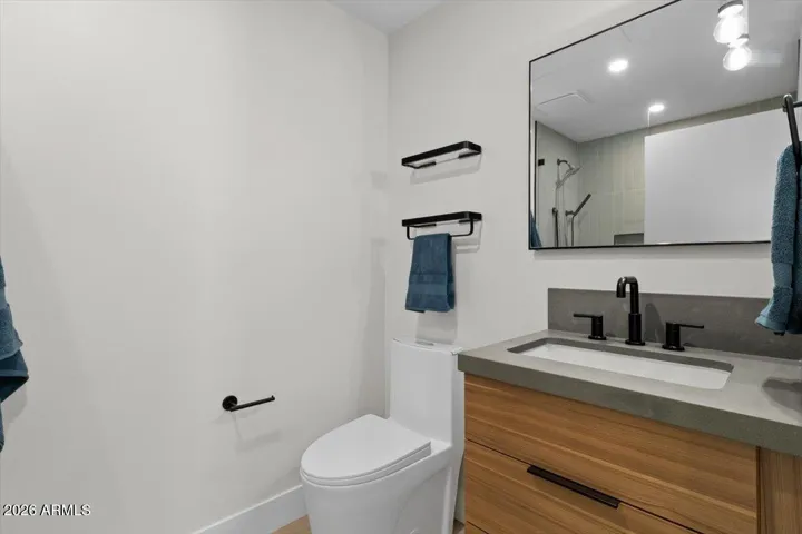 En Suite full bathroom has a step in shower