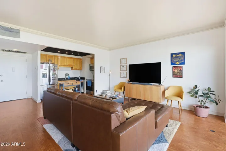 Living Space Opens to Kitchen