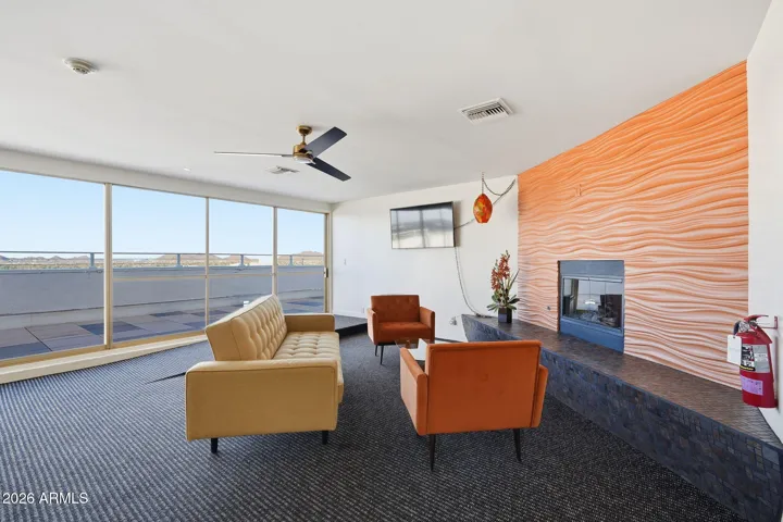 Penthouse lounge is a great space to relax, meet neighbors, or entertain guests.