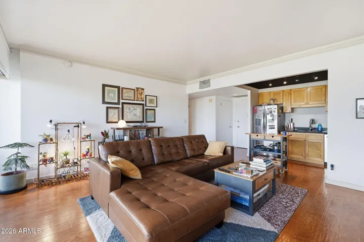 Living Space Opens to Kitchen