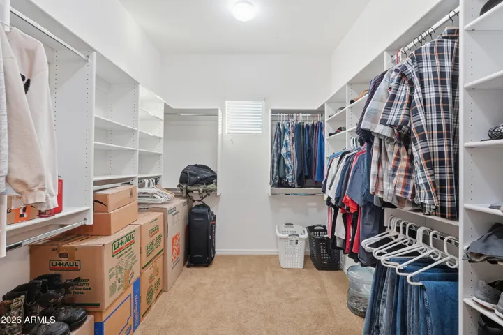 Primary spacious walk-in closet