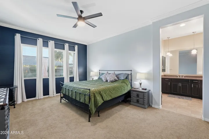 Spacious primary suite