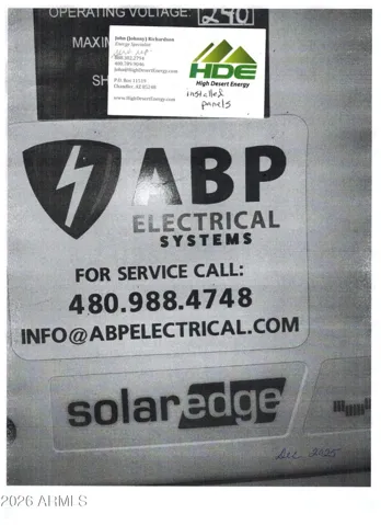 Solar panels installed by High Desert Energy and serviced by ABP Electrical Systems
