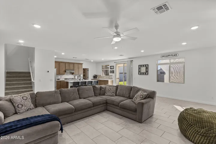 Living room open to kitchen