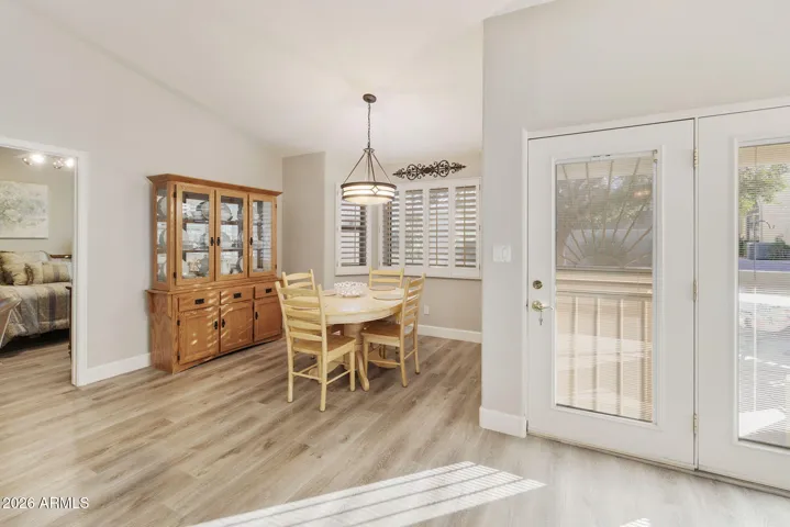FRENCH DOORS TO PATIO WITH PRIVACY SHADES