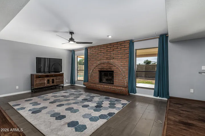 Large sunken down Family room