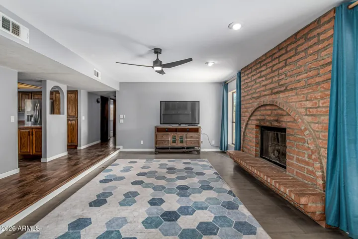 Beautiful wood burning fireplace