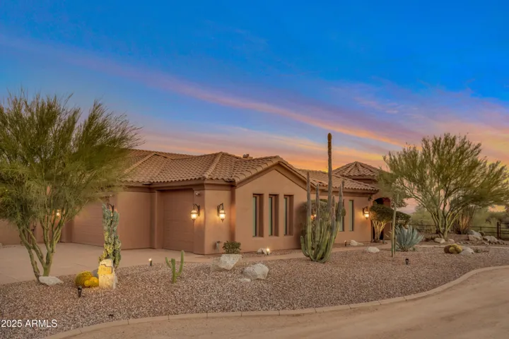 Twilight front of property