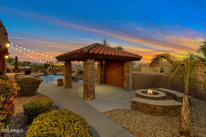 Twilight Cabana and fire-pit area