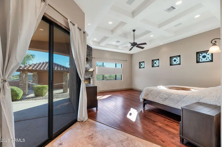 Primary suite, slider to patio/pool