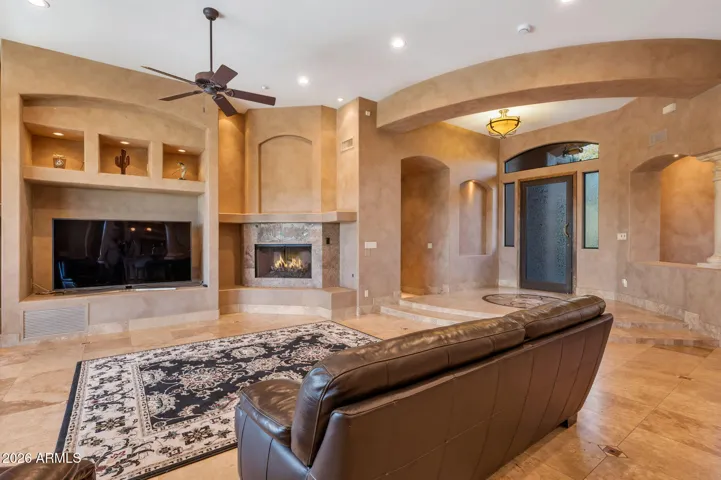 Great room & fireplace