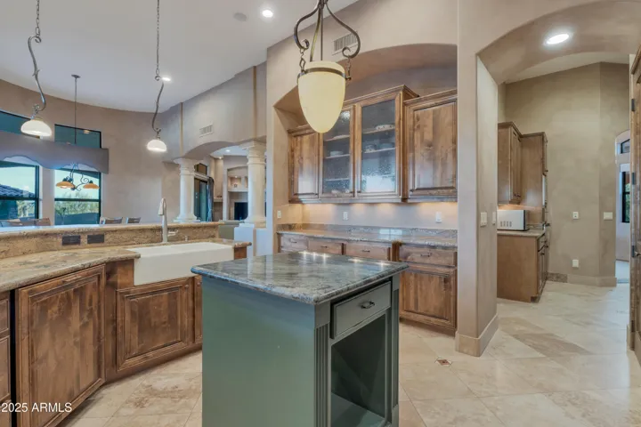 Kitchen custom cabinetry access to Butlers Pantry