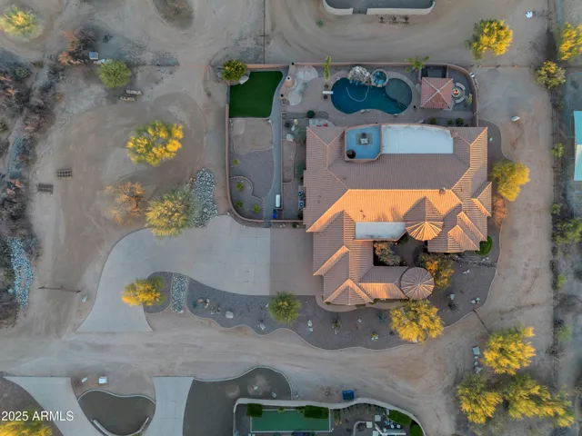 Overhead view of 1.25 acre property