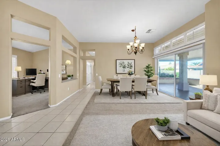 LIVING/DINING/OFFICE - VIRTUALLY STAGED