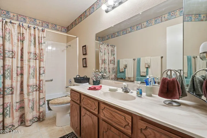 Guest Bathroom with tub/shower.