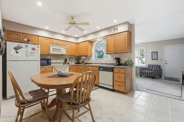 Kitchen just off the front living room.