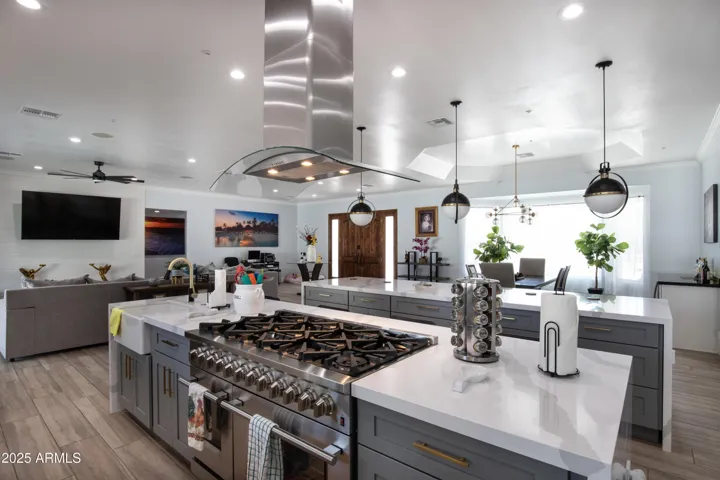 Island with large stove