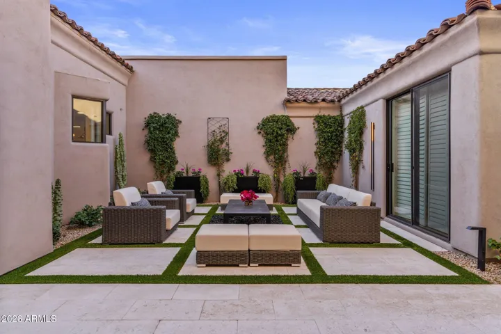 Courtyard with Casita on the right. View form the kitchen