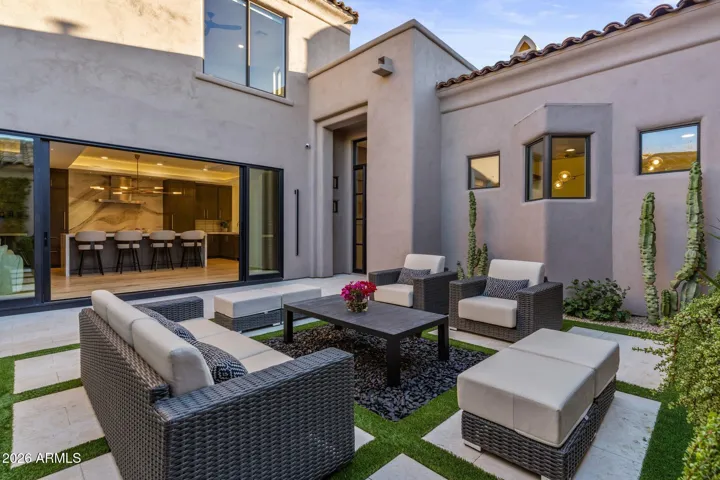 Courtyard open to the kitchen and lounge area