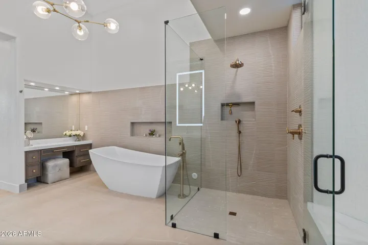 Primary bath with vanity space