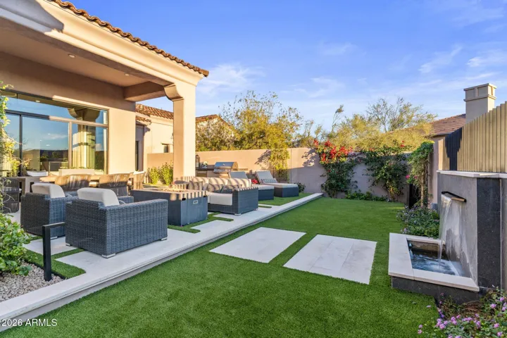 Water feature in the backyard