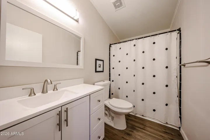 2nd bath-new vanities-floors-lighting