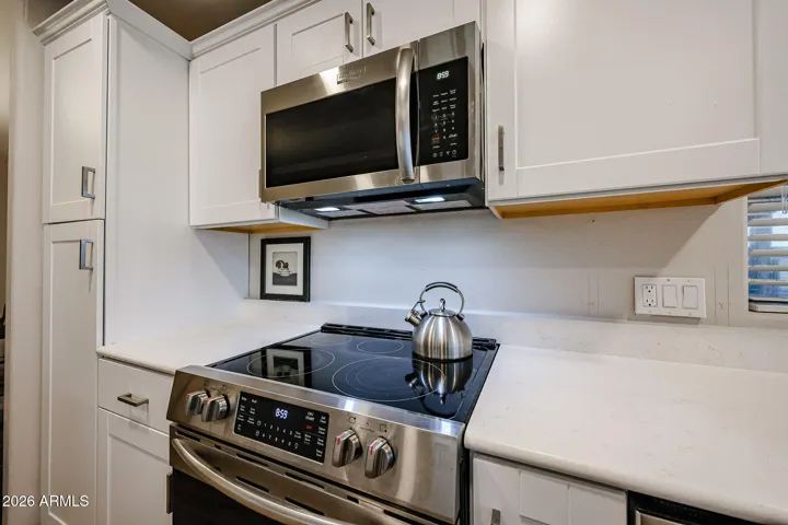 built in microwave and stainless steel range