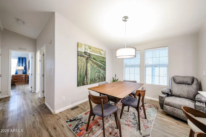 Formal dining area-furniture can stay