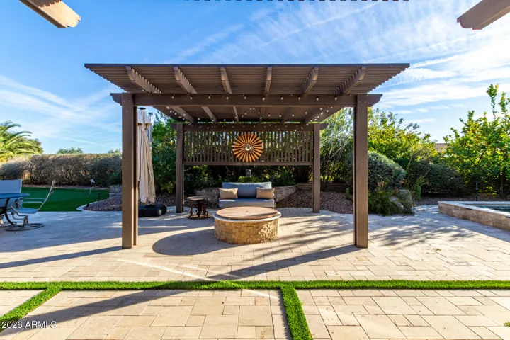 Fire pit and sitting area
