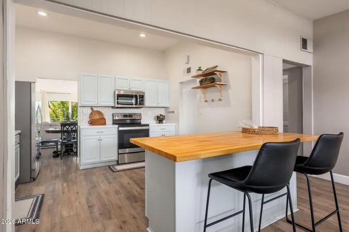 Light and open kitchen area