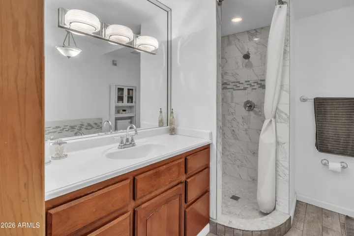 A practical primary bath vanity with the counter space and storage buyers appreciate every day.