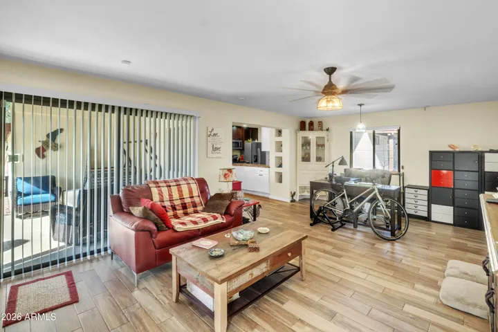 A guest house view that keeps the connection — natural light, pool views, and a sense of privacy without feeling separate.