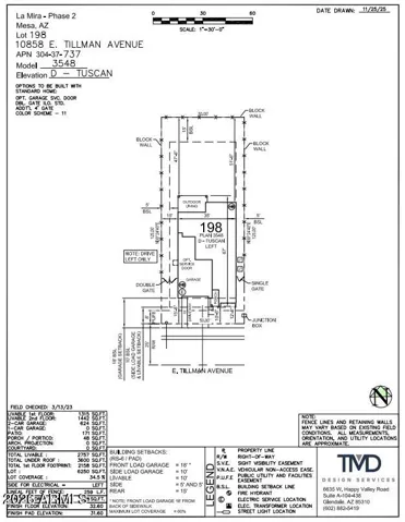 10858 E Tillman Avenue - Preliminary Plot Plan