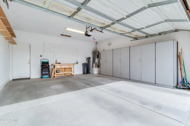 GARAGE WITH BUILT IN CABINETS